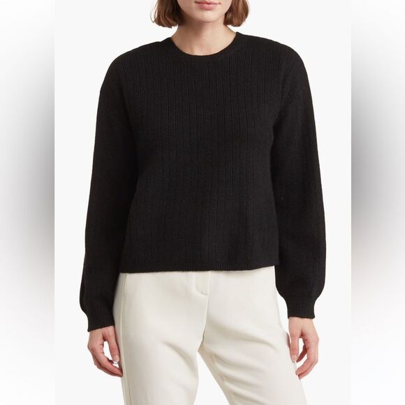 DKNY Rib Knit Sweater, Black, X-Large, NWT - Picture 1 of 1